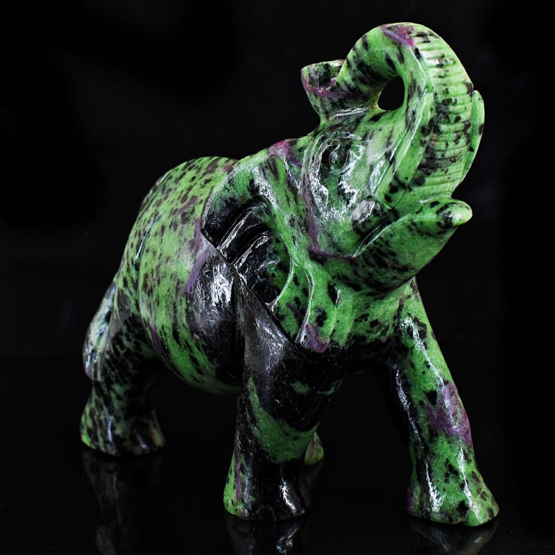 anyolite ruby zoisite gemstone carving of elephant