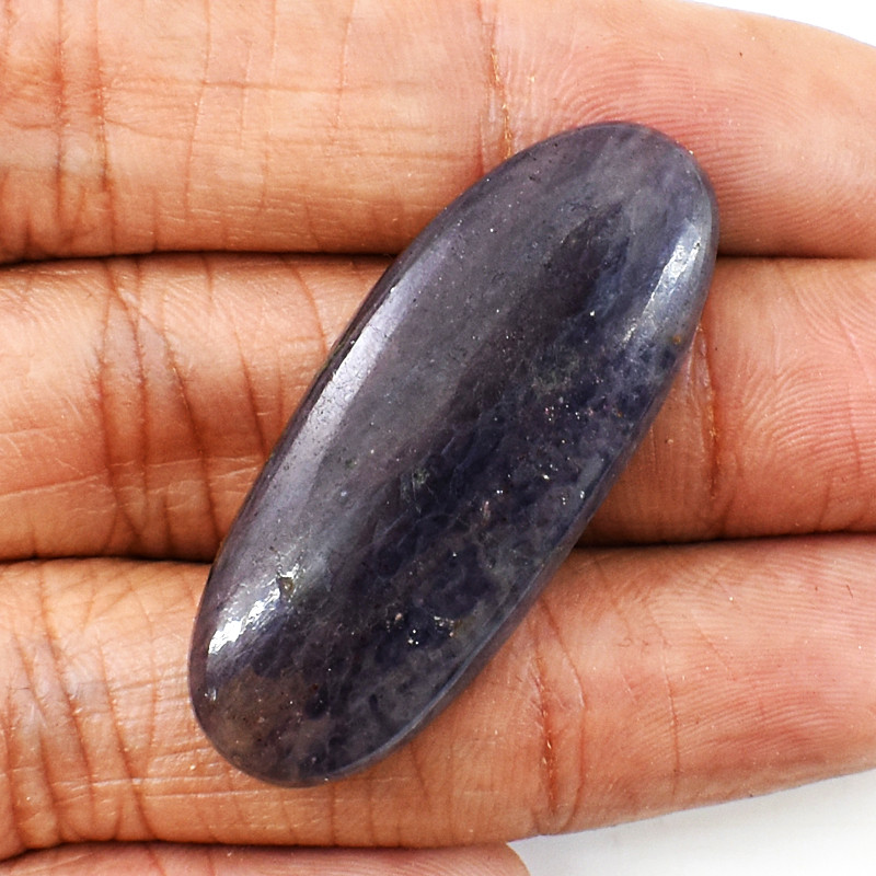 violet gray iolite cabochon