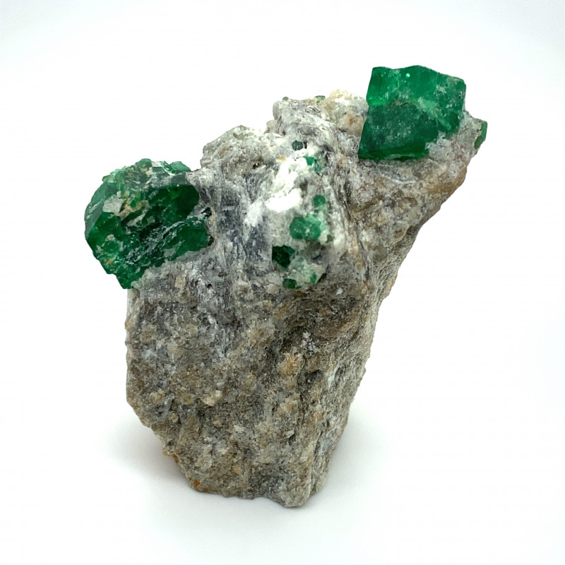 talc mineral rock with emerald crystal rough