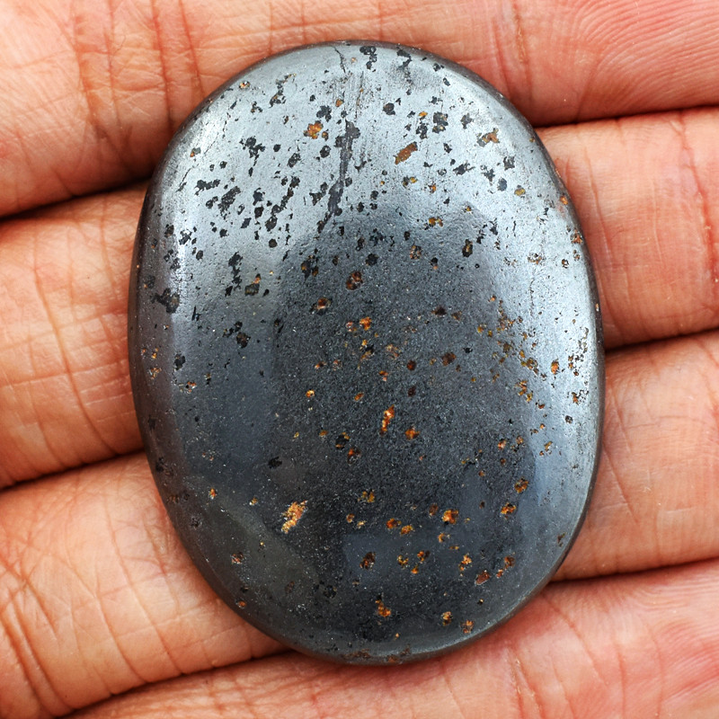 gray hematite cabochon