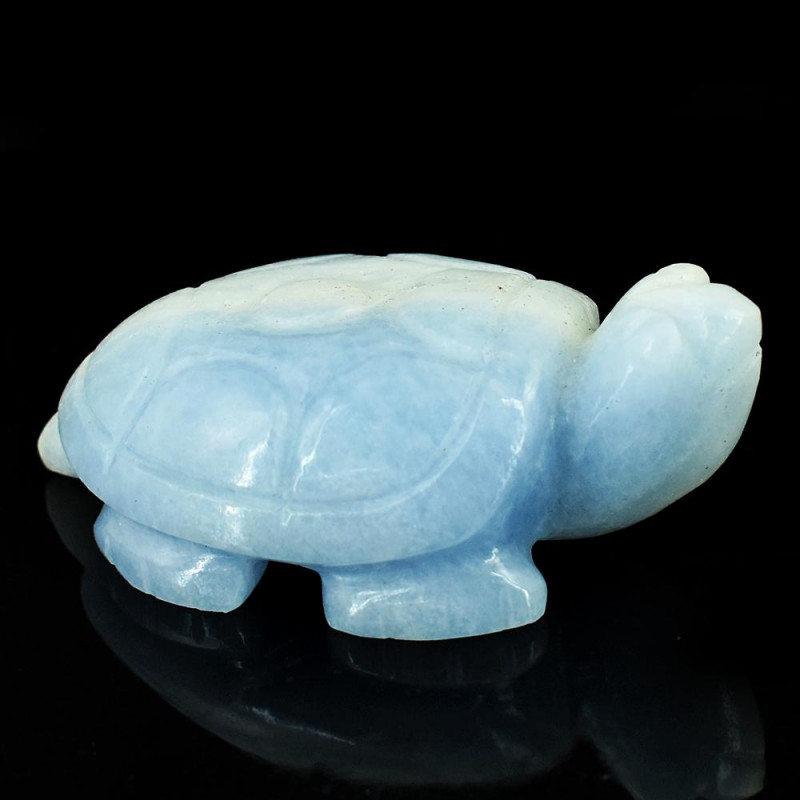 anhydrite angelite gemstone carving of turtle