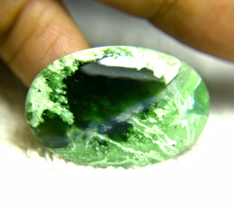 chroom chalcedoon edelsteen cabochon