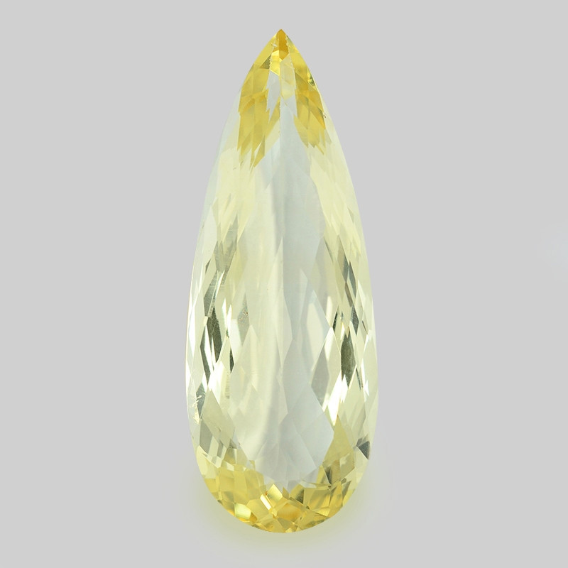 faceted pear shape heliodor gemstone