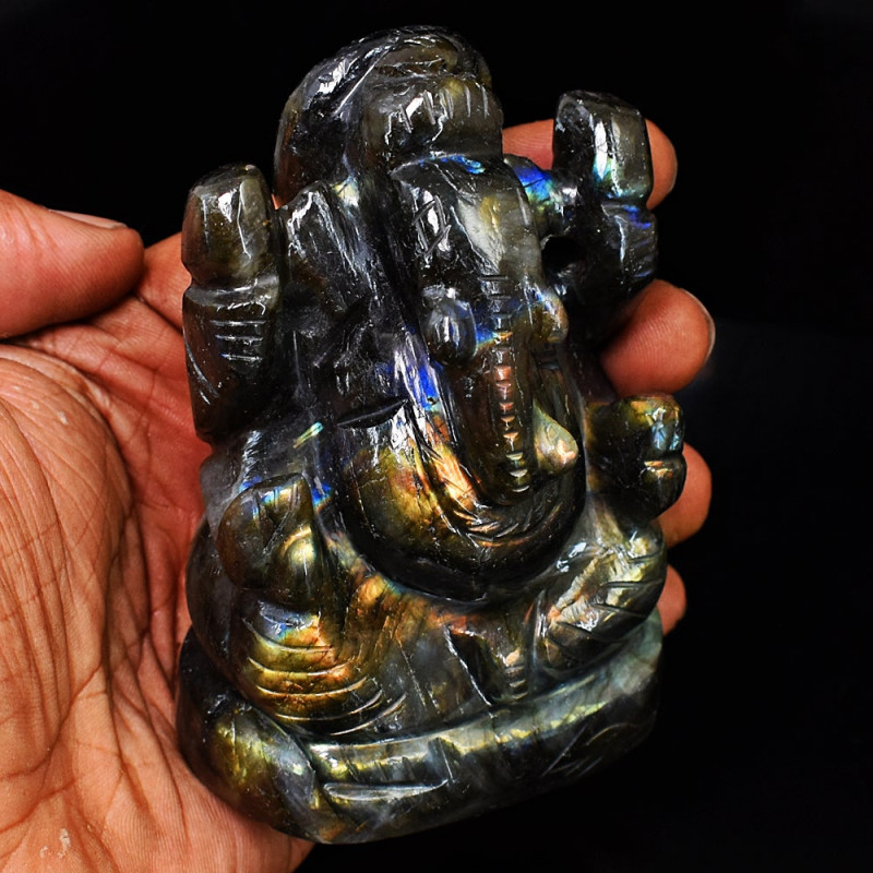 labradorite carving of ganesh