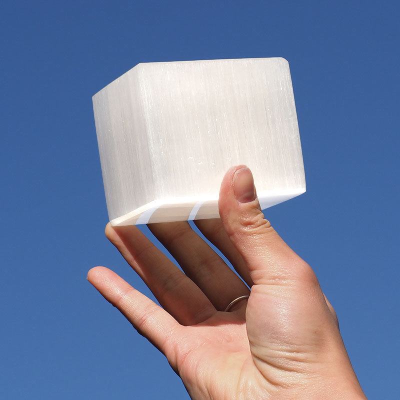 selenite gemstone cube