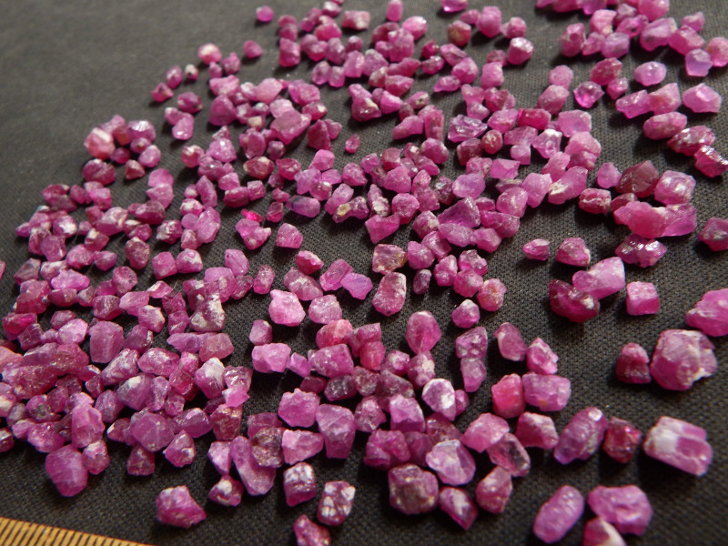 corundum gemstone rough crystals