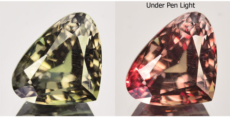 Turkish color-changing diaspore zultanite gemstone faceted