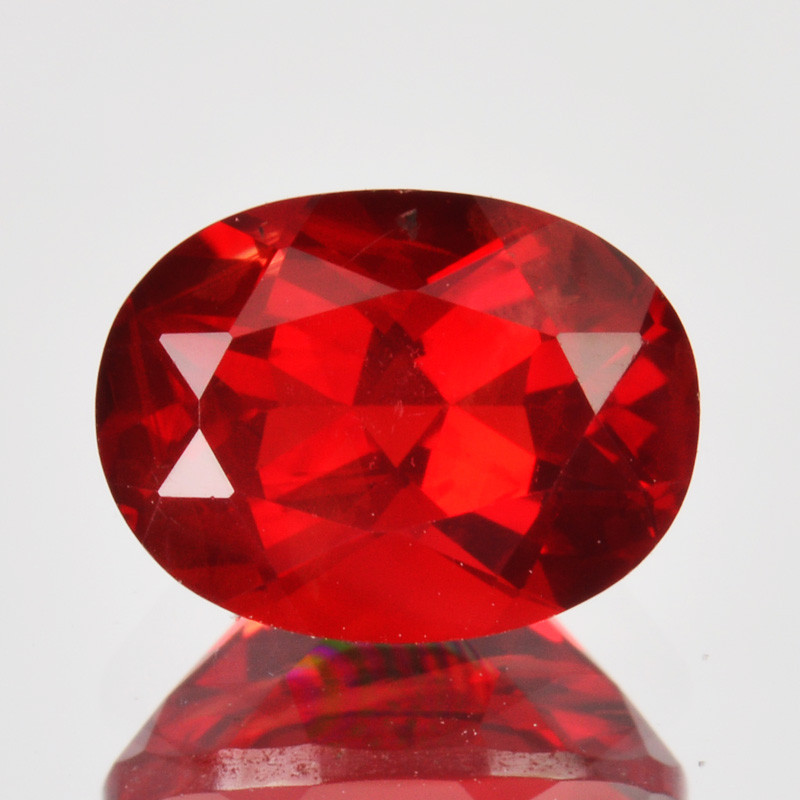 red andesine feldspar gemstone faceted