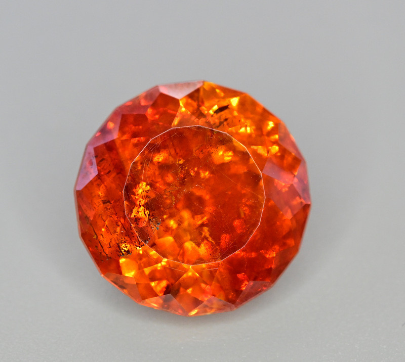 reddish-orange sphalerite gemstone faceted