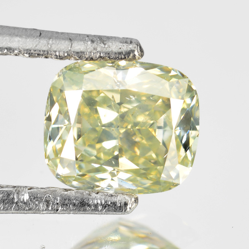 1 08 Cts Untreated Natural Light Yellow Diamond Cushion