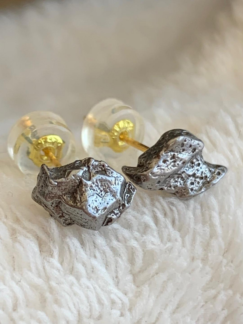 iron meteorite gemstone earrings