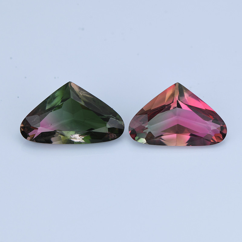 watermelon tourmaline gemstone faceted pair for earrings