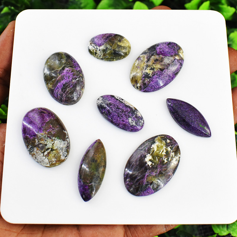 purpurite gemstone cabochons