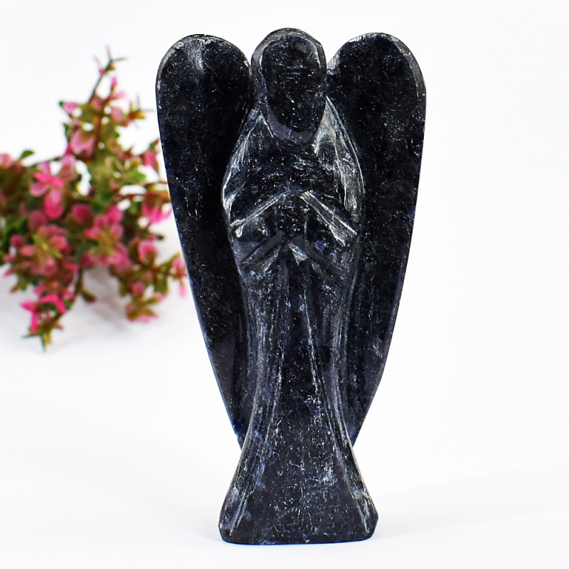 purpurite gemstone carving of angel