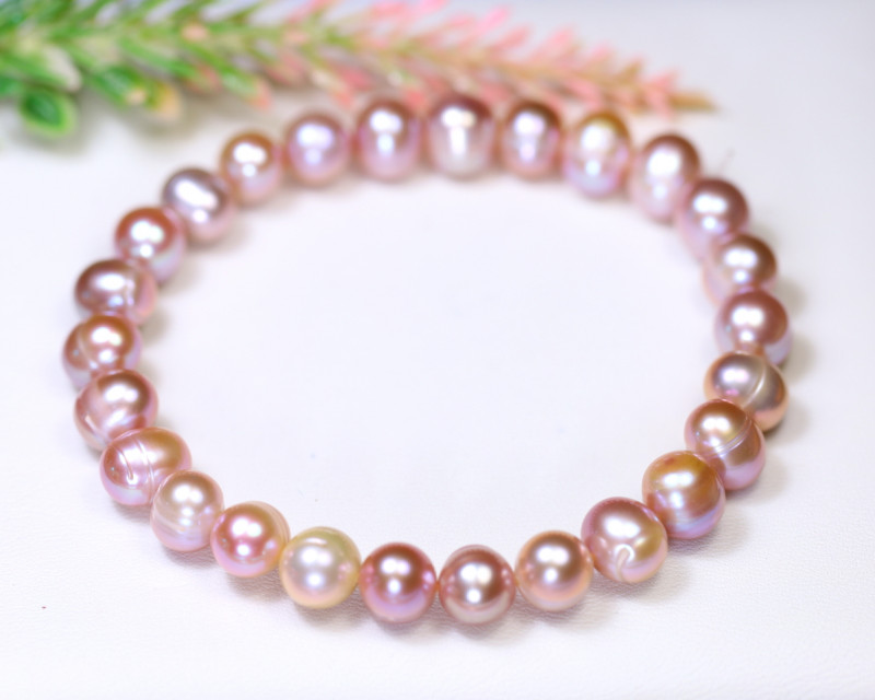 pink south sea pearl bracelet - healing stone