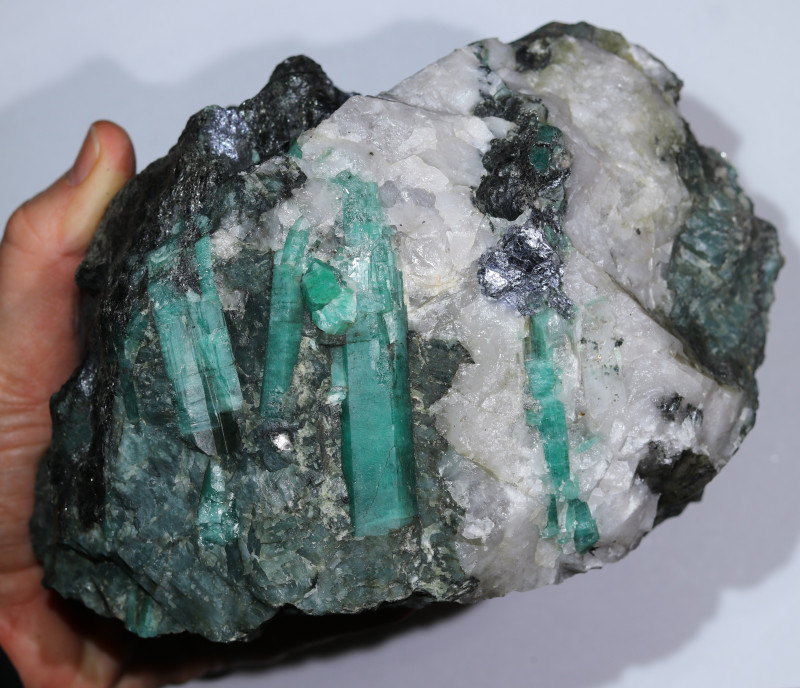 4079 Grams Emerald Crystal in Biotite, Mica and Quartz Rock - Brazilian