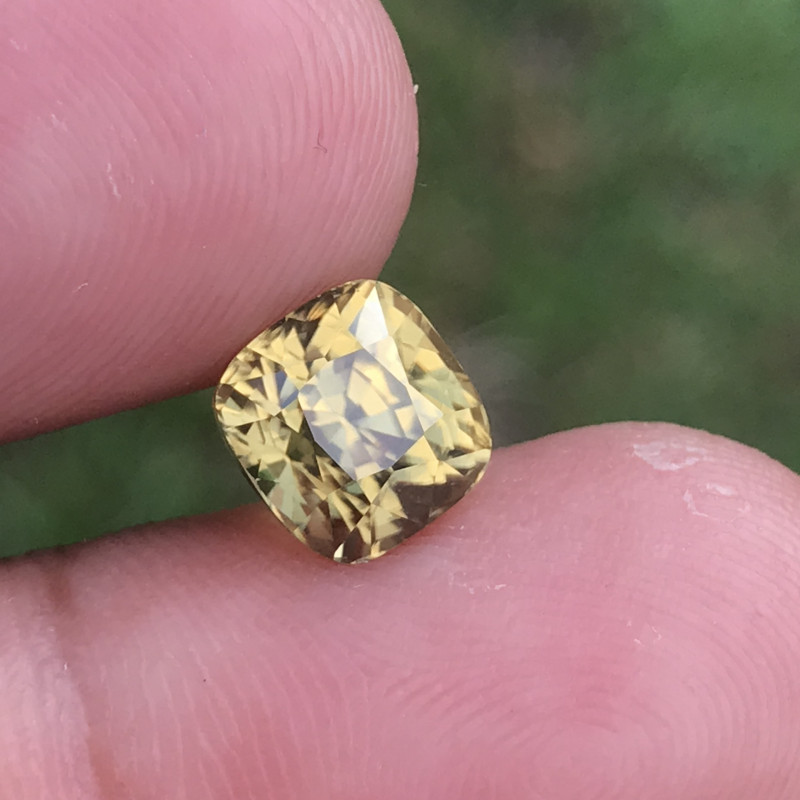 Natural Golden Yellow Zircon 3.60 CT's Cushion Well Cut Ceylon Gem Piece