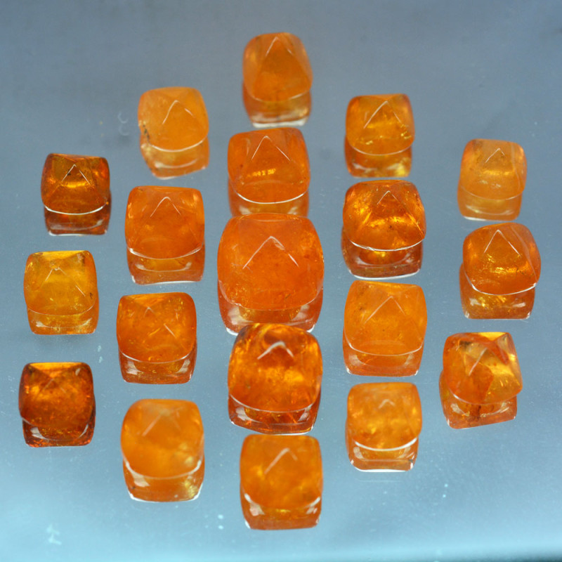 mandarin garnet gemstones parcel loaf cabochons