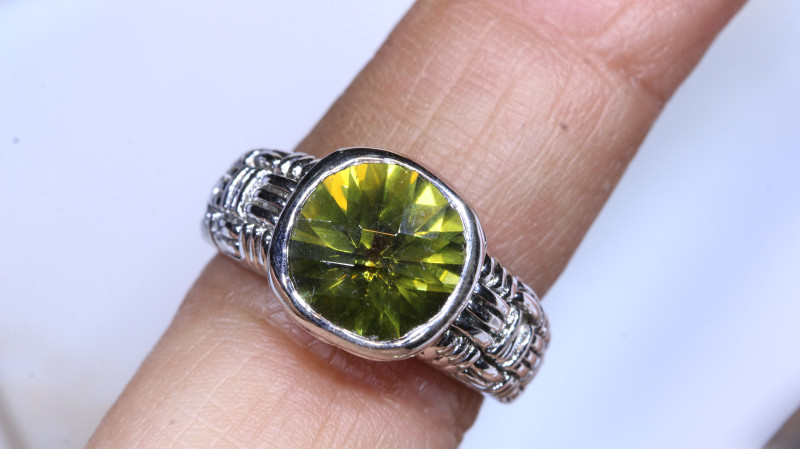 natural glass moldavite gemstone ring