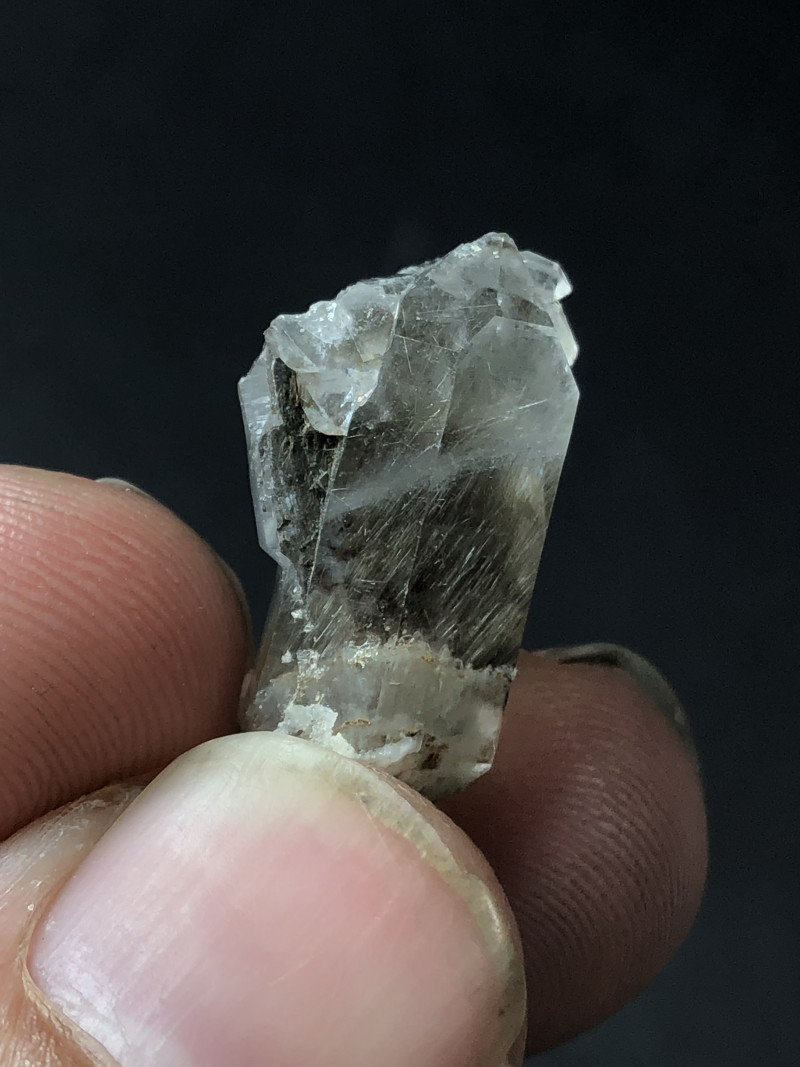 Wow Very Beautiful Black and White Rutiles combined with Burkite in Quartz