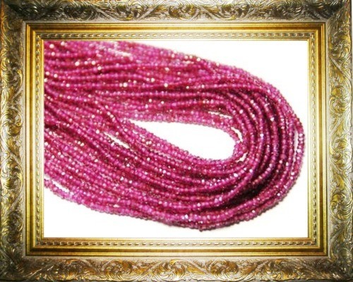 rhodolite garnet faceted rondel sized 2mm 1strand
