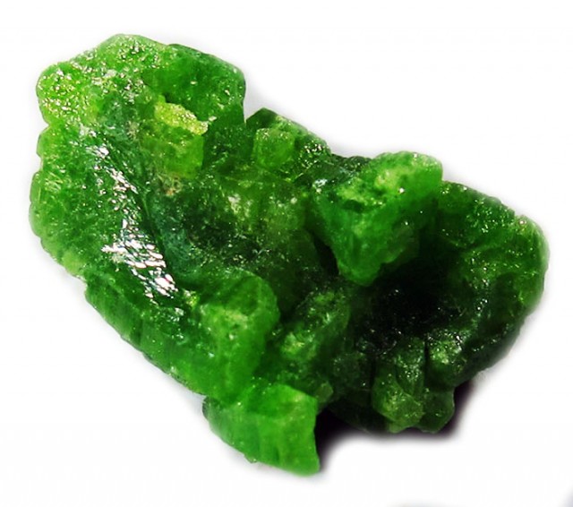 green pyromorphite gemstone crystal