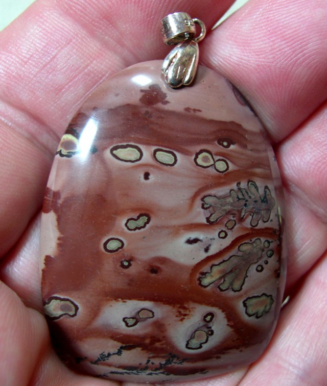 rhyolite apache sage gemstone pendant