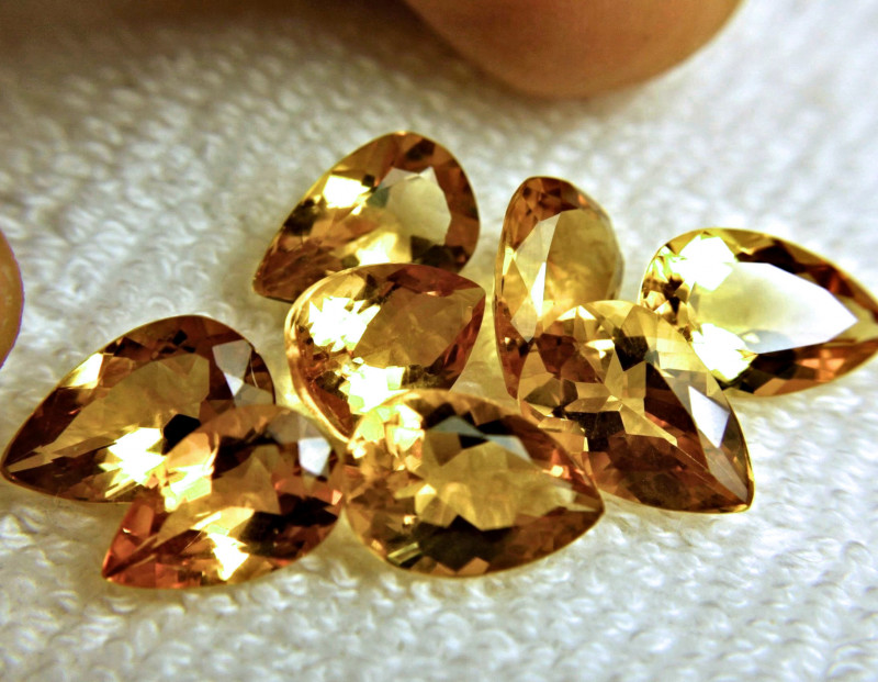 36.85 Tcw. VVS1 Brazil Citrine Pears - Lovely Gems