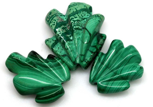 Malachite gemstone carvings