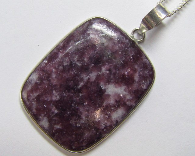 lepidolite gemstone pendant