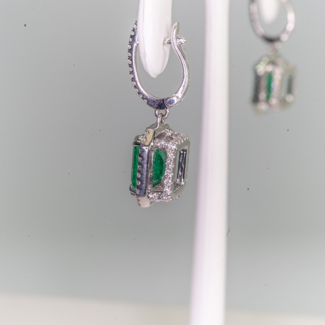 3.62tcw High End Emerald Earrings