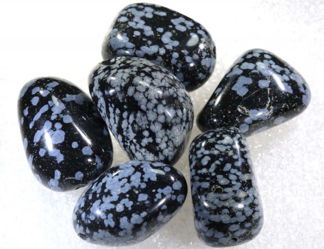 Snowflake obsidian stones