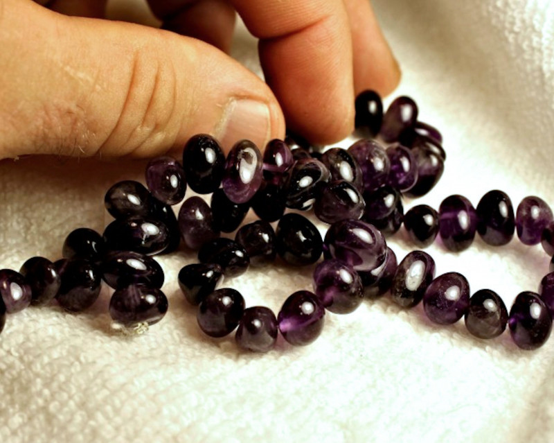 282 Tcw. Amethyst Strand Polished Beautiful Stones