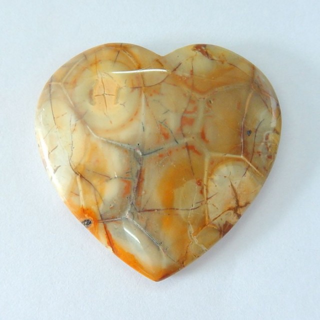 orbicular bird's eye rhyolite gemstone heart