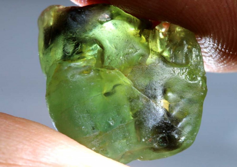 green sapphire gemstone rough specimen