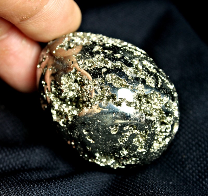 pyrite druzy gemstone golden egg