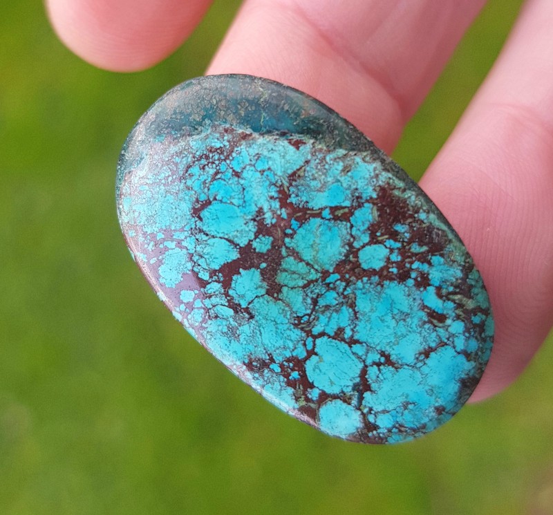 blauer Chrysokoll Edelstein Cabochon