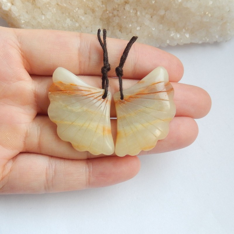 howlite carved wing beads for earrings