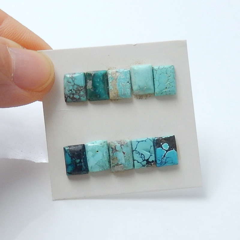 15.9g-h6850 Blue Cabochons 6 PCS Natural Turquoise Flatback Gemstone Cabochons