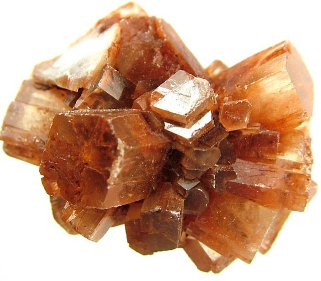 brown aragonite crystal cluster