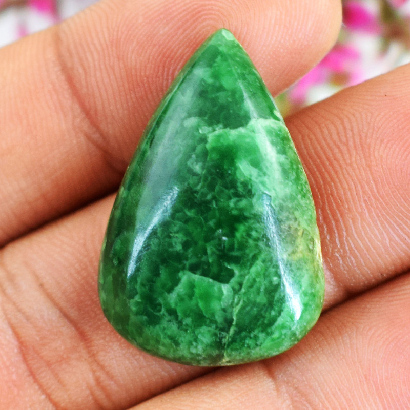 bright green verdite gemstone cabochon - verdite healing properties