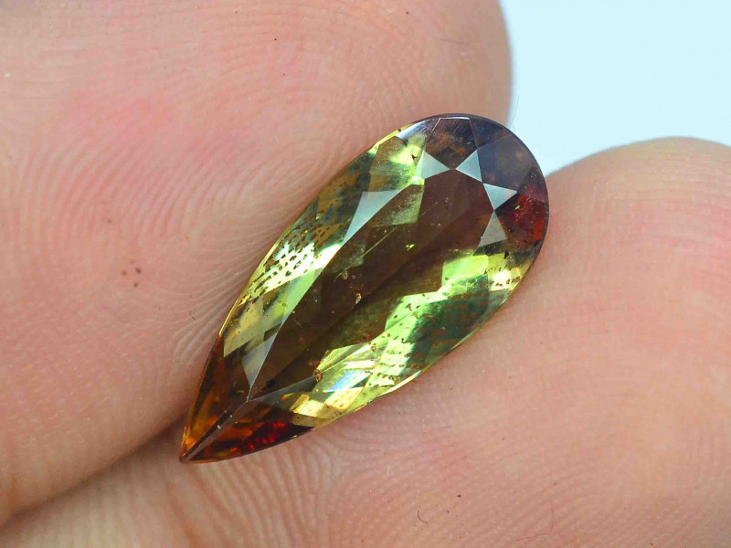 bi-colored andalusite gemstone faceted