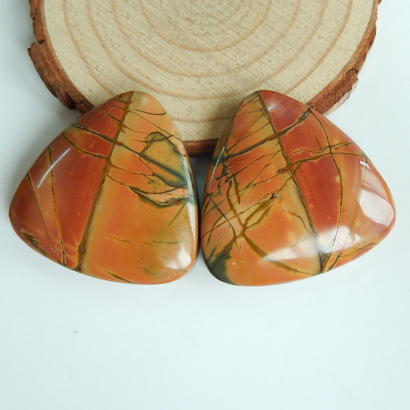 Loose Gemstone ,Multi Color Jasper Cabochon Pairs