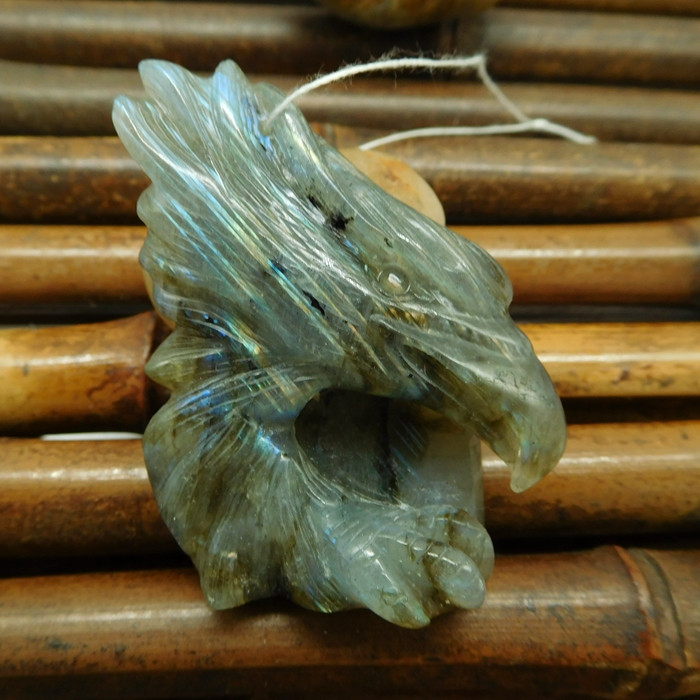 4 pcs labradorite raven pendant bead