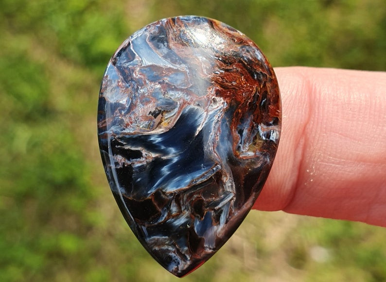 Eudialyte natural stone cabochon 37 x 31 x 6 mm