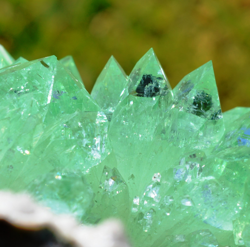 green apophyllite crystals raw