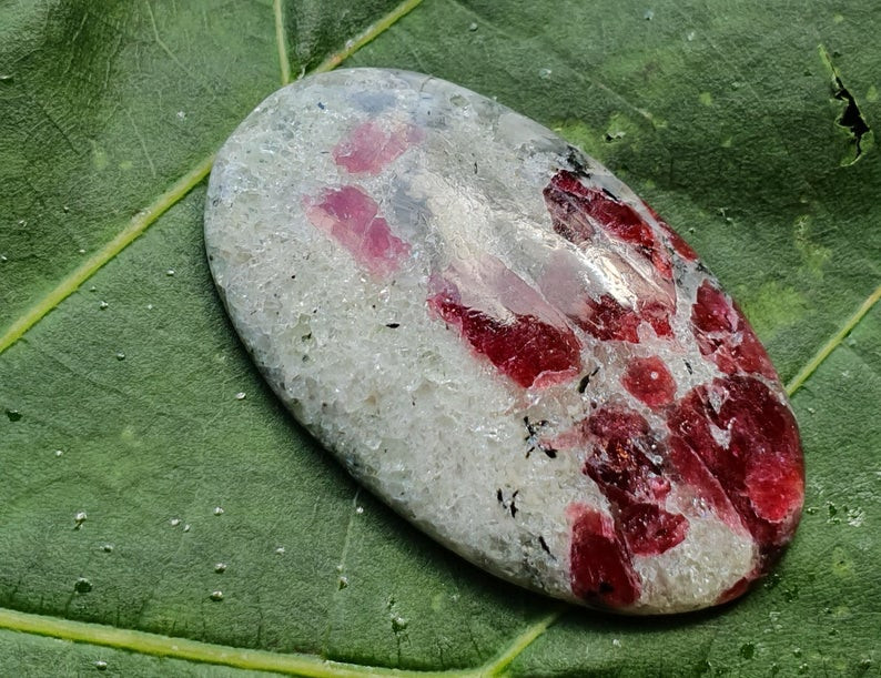 eudialyte gemstone cabochon oval shape