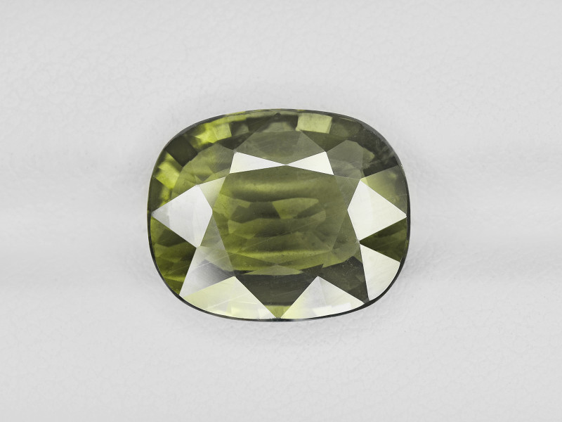 olive green sapphire gemstone faceted