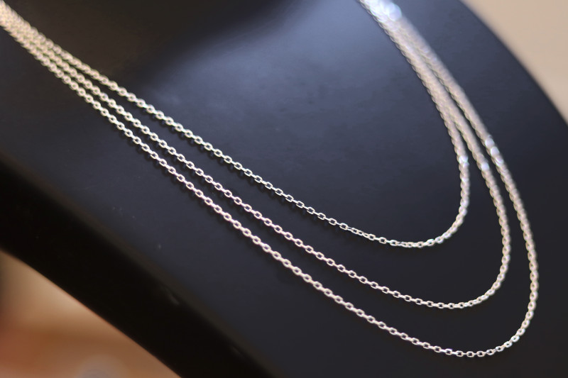 40cm mm Fine Curb Silver chain . CMT