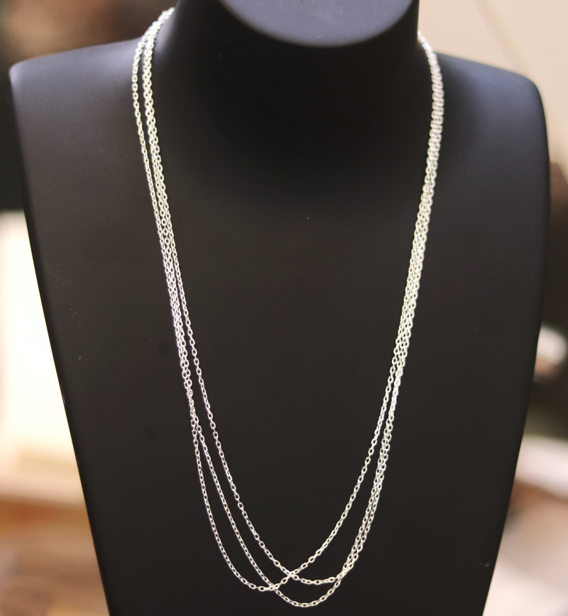 40cm mm Fine Curb Silver chain . CMT